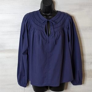 Universal Thread Blue Swiss Dot Flowy Boho Hippie Cropped Top Size S NWT